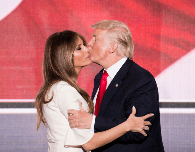 Trump melania kiss main